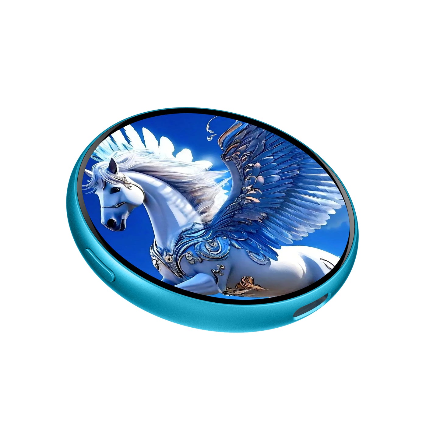 Portable Digital E‑Badge Customizable Picture Display Rechargeable Round E‑Badge for Collection & Gift