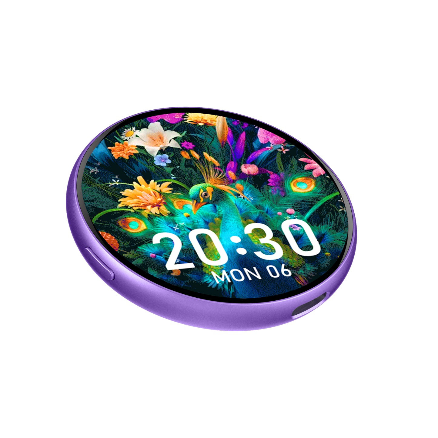 Portable Digital E‑Badge Customizable Picture Display Rechargeable Round E‑Badge for Collection & Gift