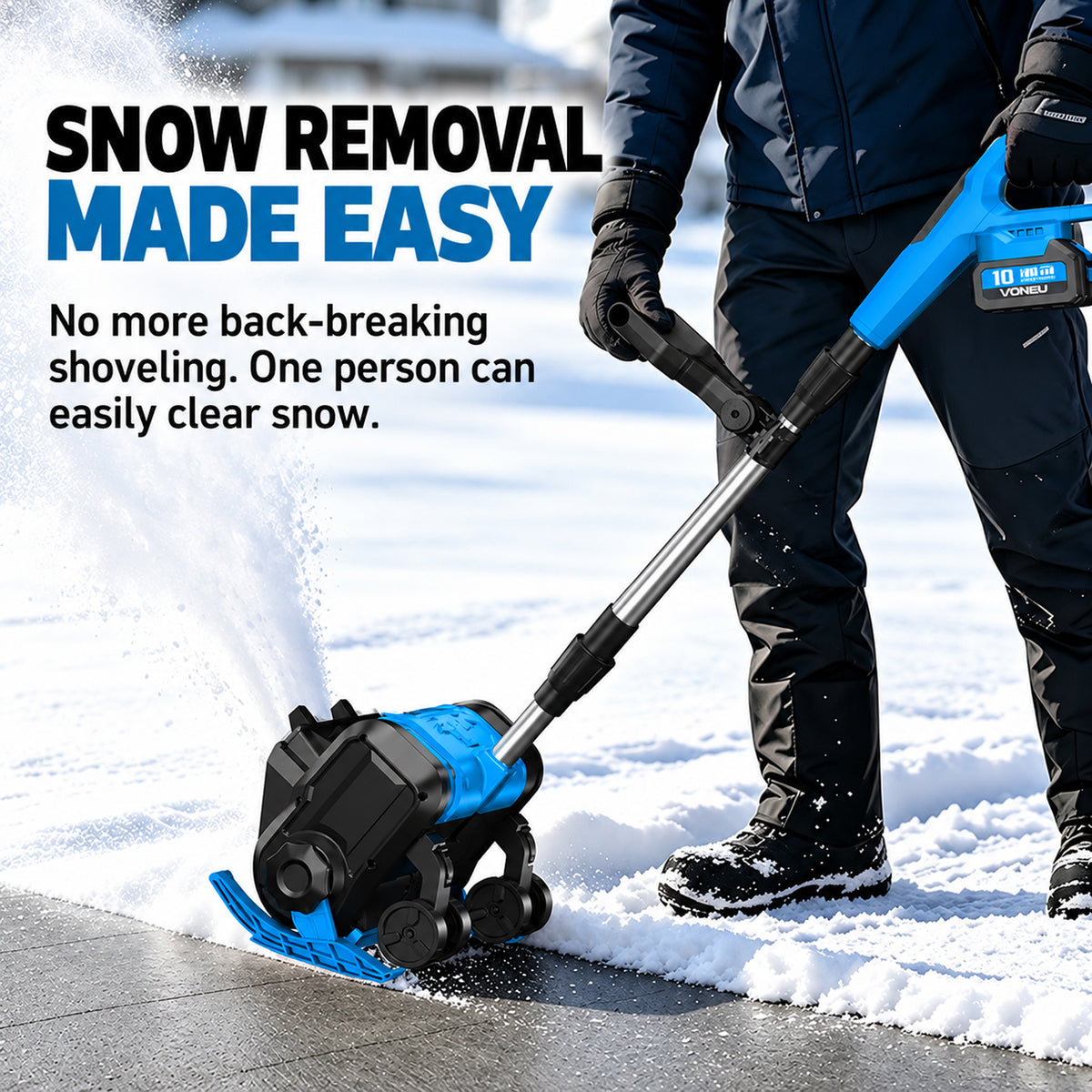 Compact cordless lithium-ion snow blower
