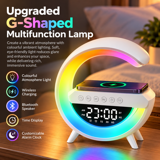 RGB Bluetooth Speaker Clock with Wireless Charger
