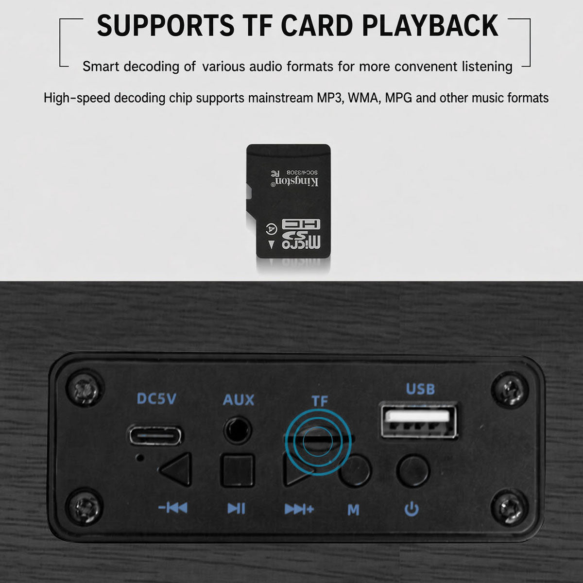 Portable AI Smart Bluetooth Speaker, Wireless Mini Speaker with TF Card Slot, Built‑in Battery for Home Outdoor Travel