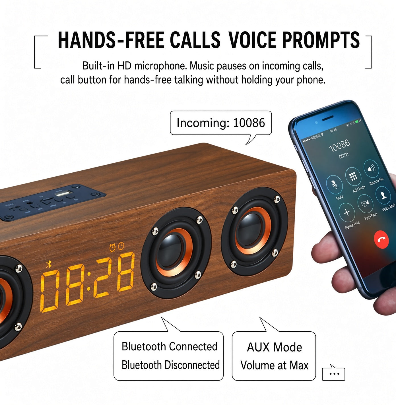 Portable AI Smart Bluetooth Speaker, Wireless Mini Speaker with TF Card Slot, Built‑in Battery for Home Outdoor Travel