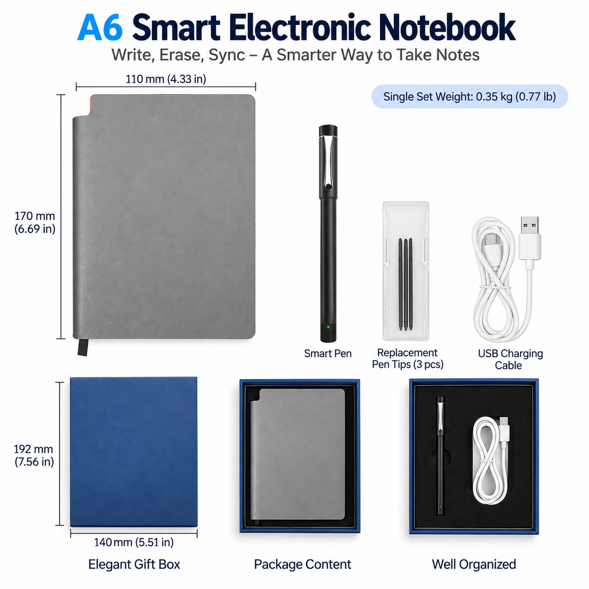 Smart Reusable Notebook with Handwriting Sync