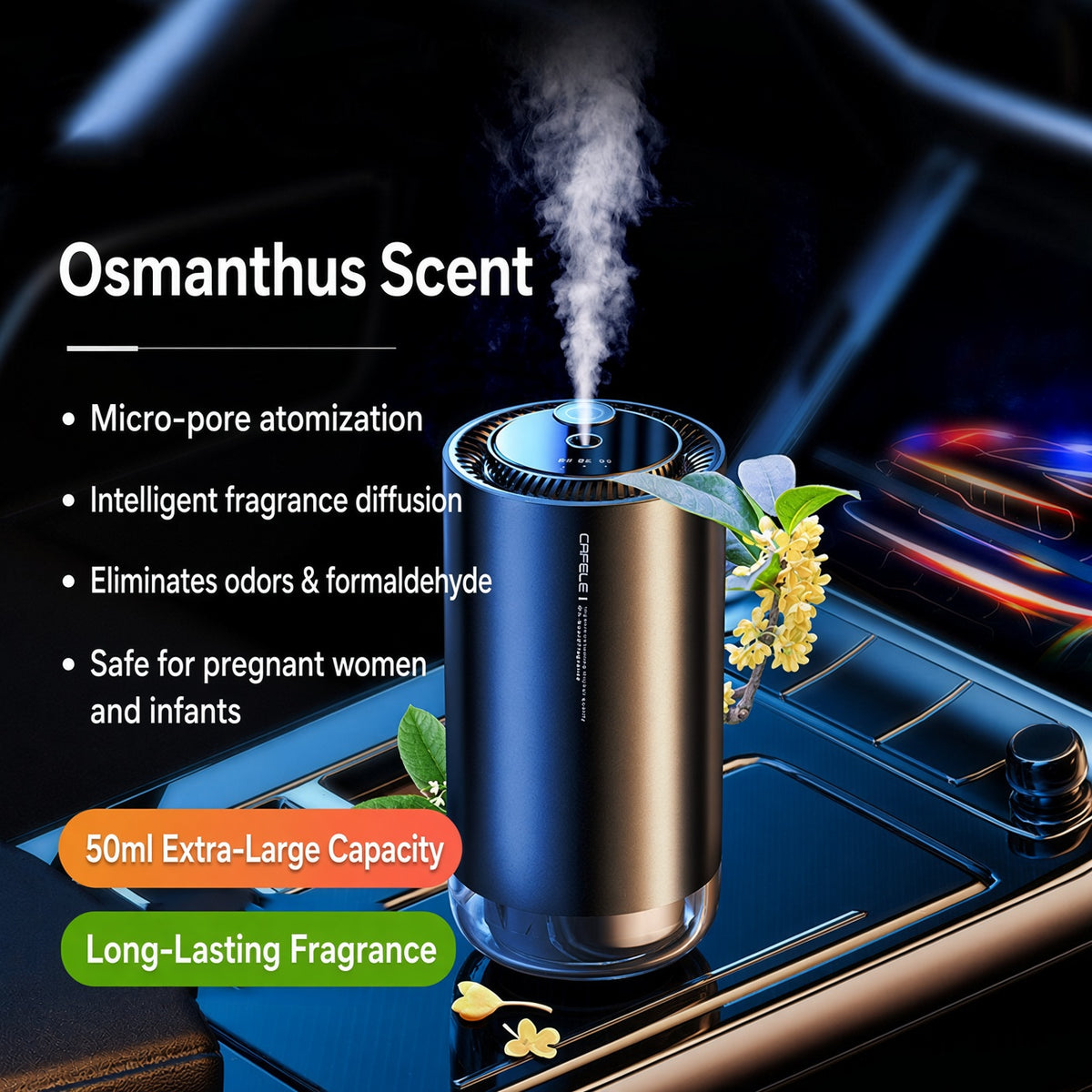 Smart Car Air Freshener with Auto Mist Diffuser
