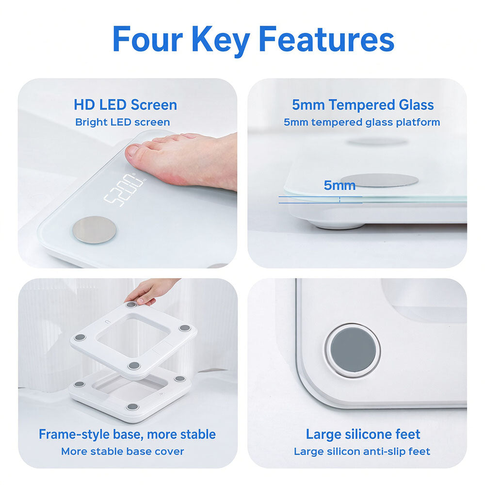 Smart Bluetooth Body Fat Scale – 20+ Body Metrics