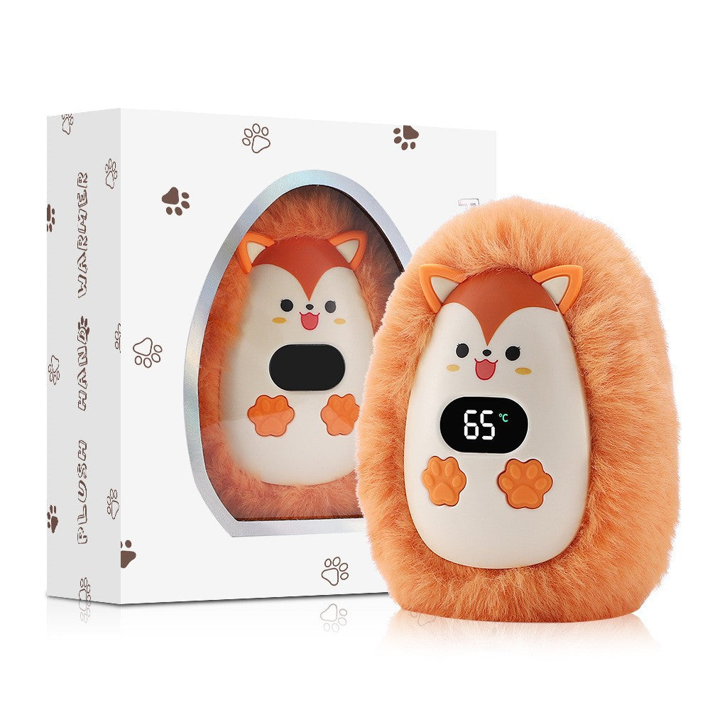 Rechargeable Plush Hand Warmer with LED Display