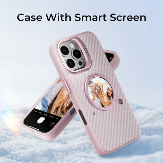 Smart Phone Case with 1.52" AMOLED Display, Bluetooth 6.0, Custom Wallpaper & Message Notifications, IP67 Waterproof, Magnetic Charging, for iPhone 13–17 Series