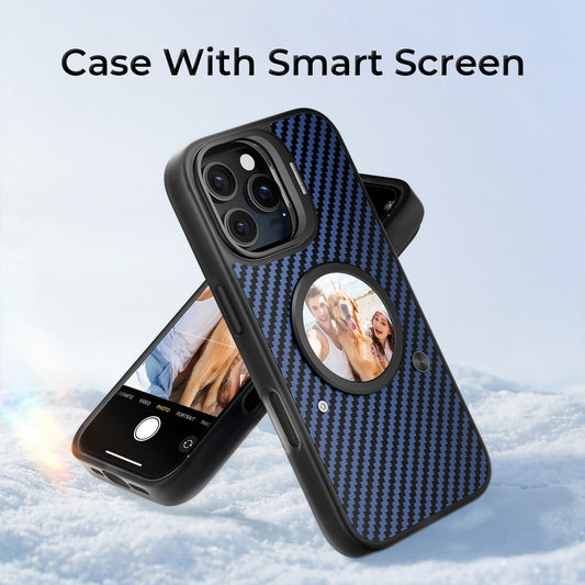 Smart Phone Case with 1.52" AMOLED Display, Bluetooth 6.0, Custom Wallpaper & Message Notifications, IP67 Waterproof, Magnetic Charging, for iPhone 13–17 Series
