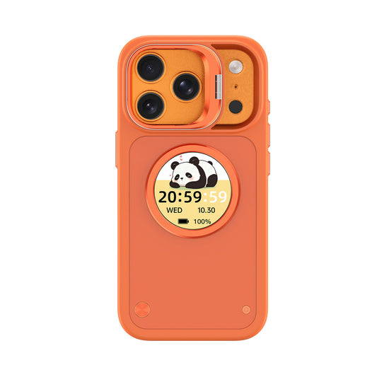 Coque de téléphone intelligente avec écran AMOLED de 1,52", Bluetooth 6.0, fond d'écran personnalisé et notifications de messages, étanche IP67, chargement magnétique, pour iPhone séries 13 à 17